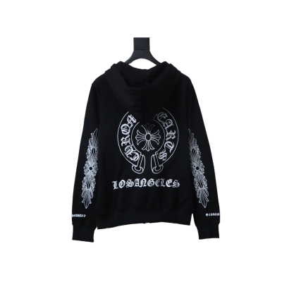 Chrome Hearts Sanskrit pattern zip-up Hoodie Black 01
