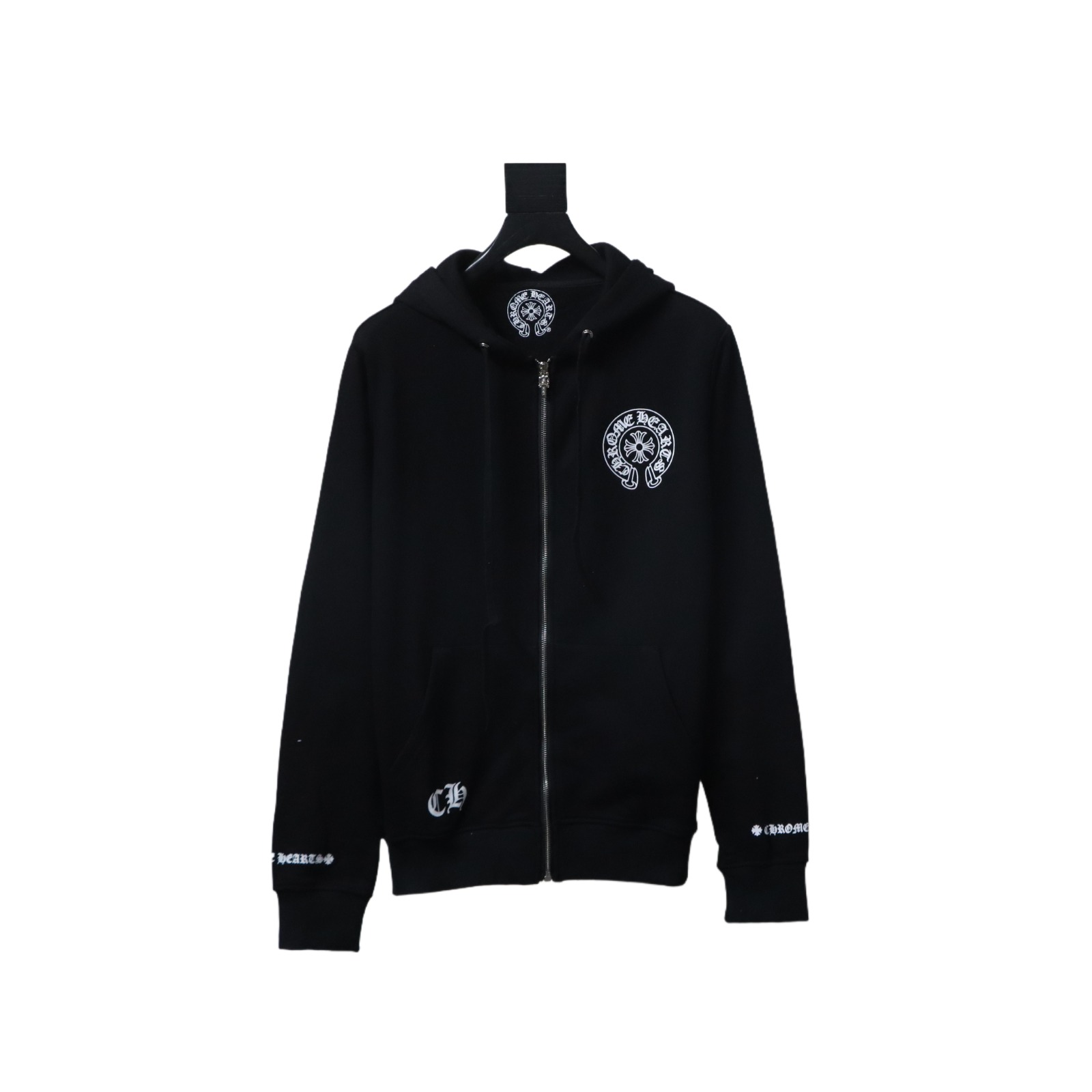 Chrome Hearts Sanskrit pattern zip-up Hoodie Black