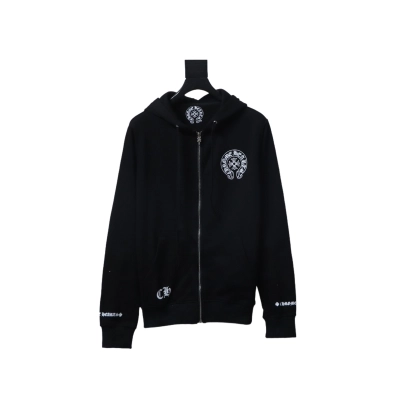 Chrome Hearts Sanskrit pattern zip-up Hoodie Black 02