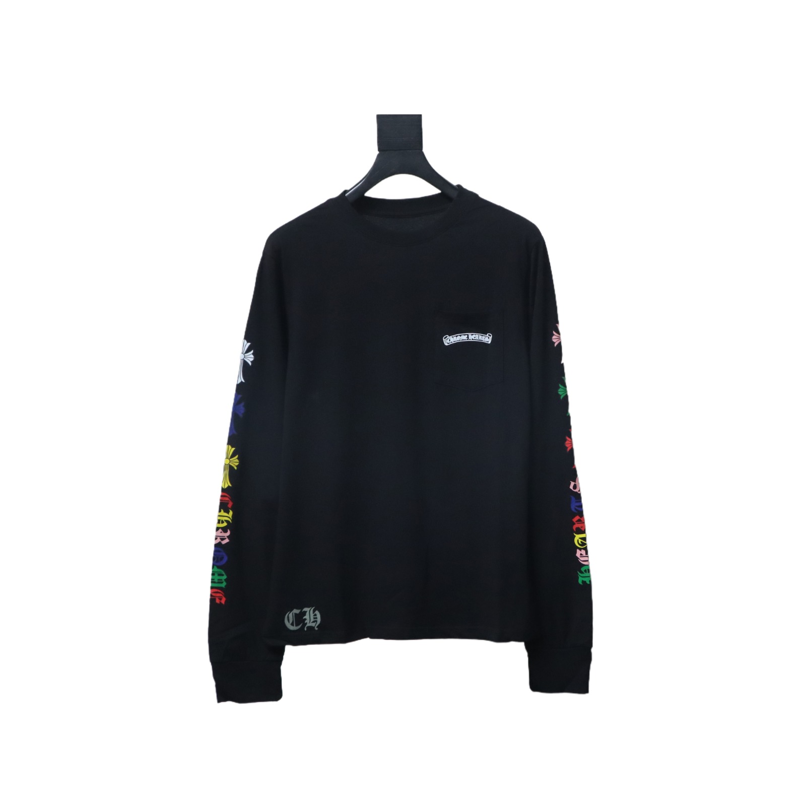 Chrome Hearts scroll print long-sleeved T-shirt Black