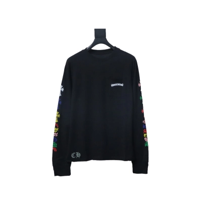 Chrome Hearts scroll print long-sleeved T-shirt Black 02