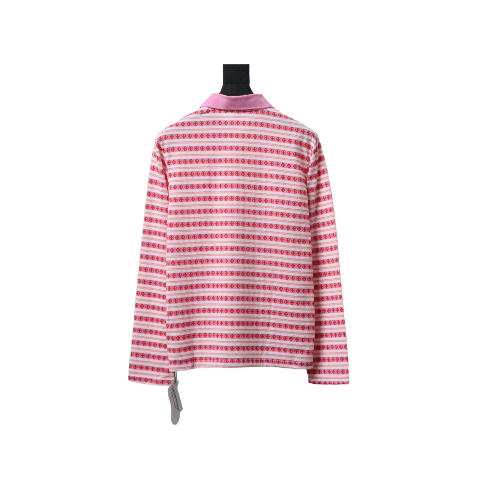 Chrome Hearts striped lapel long-sleeved T-shirt Rad White