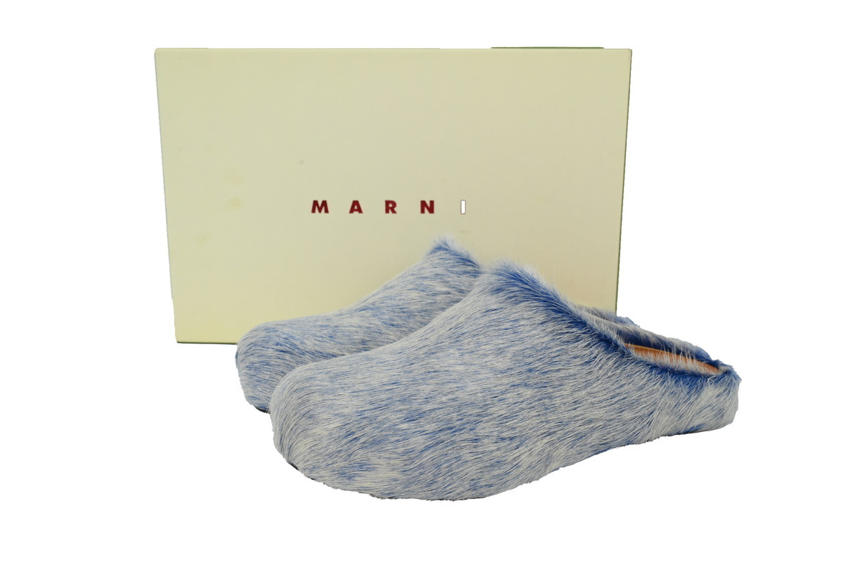 MARNI Slide Fussbett Tie Dye white Blue