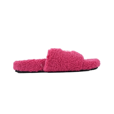 PK Balenciaga Furry Slide Bright Red 02