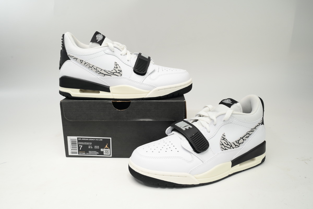 GET Air Jordan Legacy 312 Low White and Black CD7069-110
