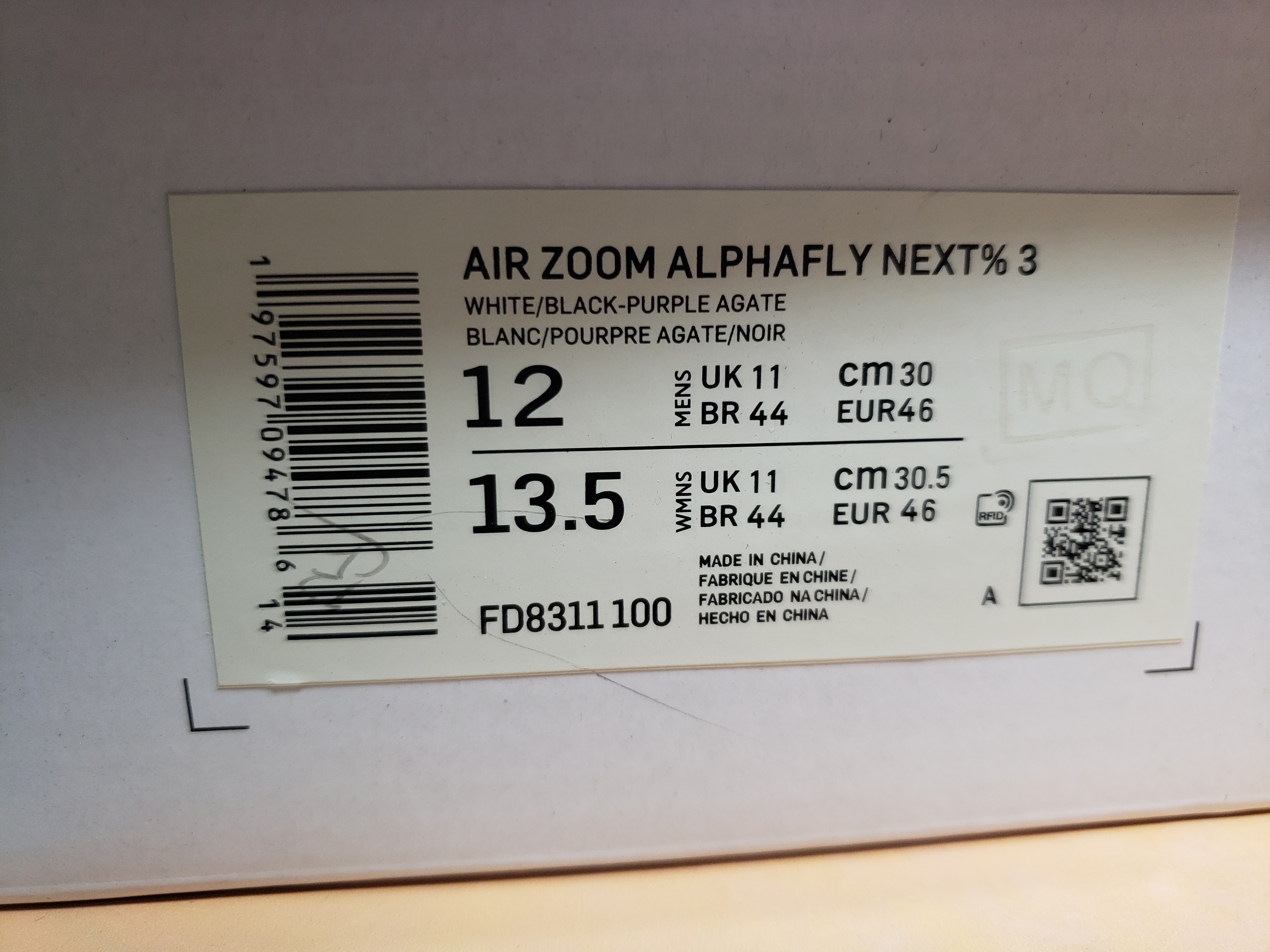  Perfectkicks Air Zoom Alphafly NEXT% 3 'White Vivid Grape FD8311-100 