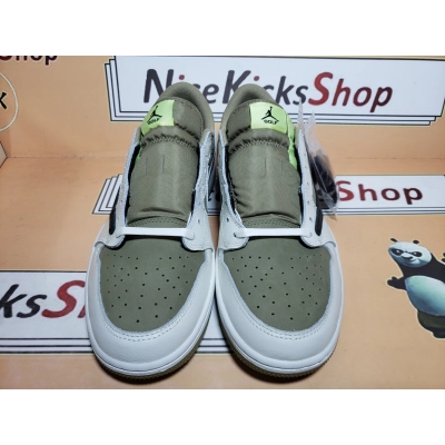  Perfectkicks Travis Scott x Air Jordan 1 Low Black, White, Green FZ3124-200 02
