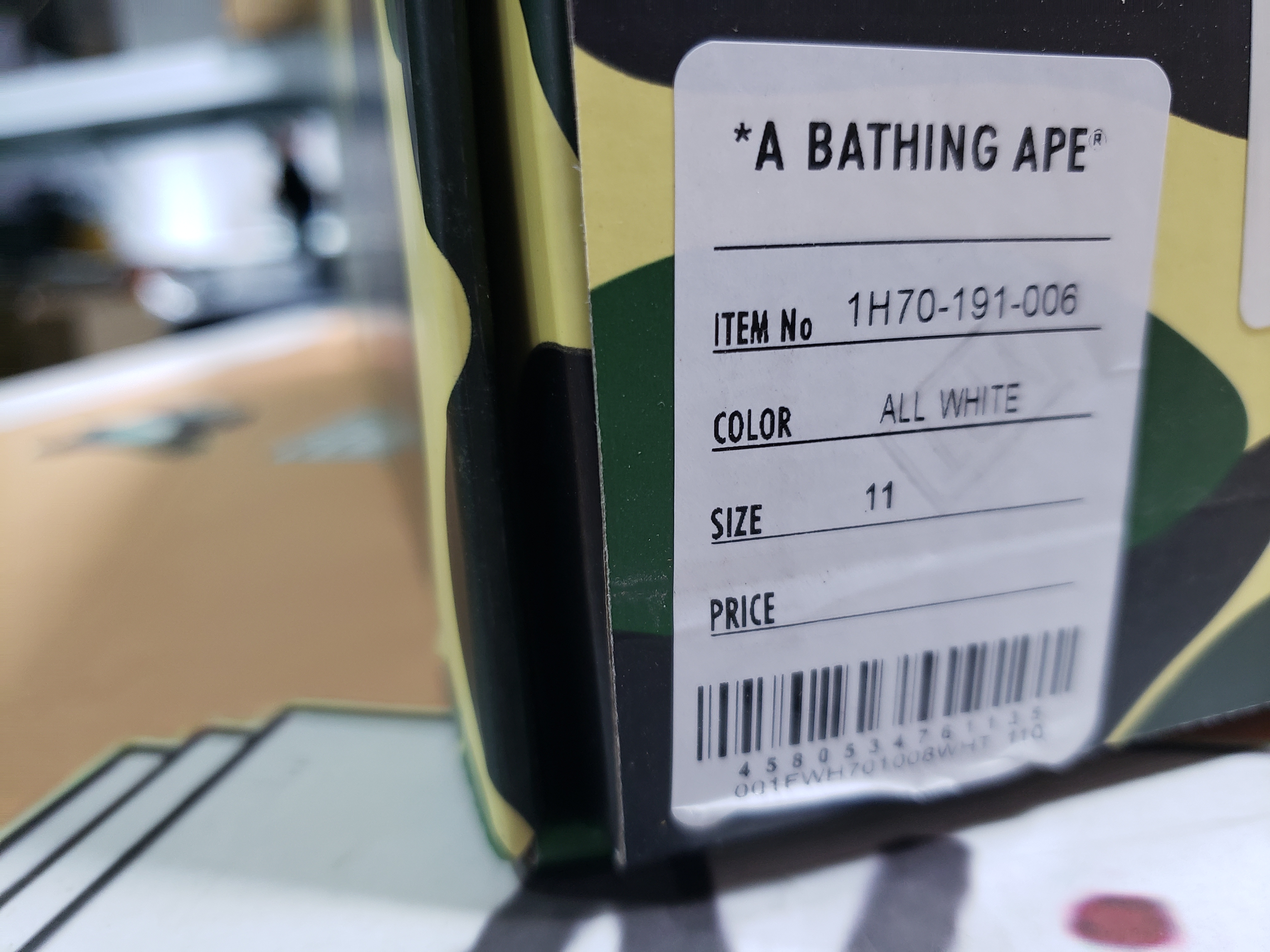 GET A Bathing Ape Bape Sta Low White 1H70-191-006