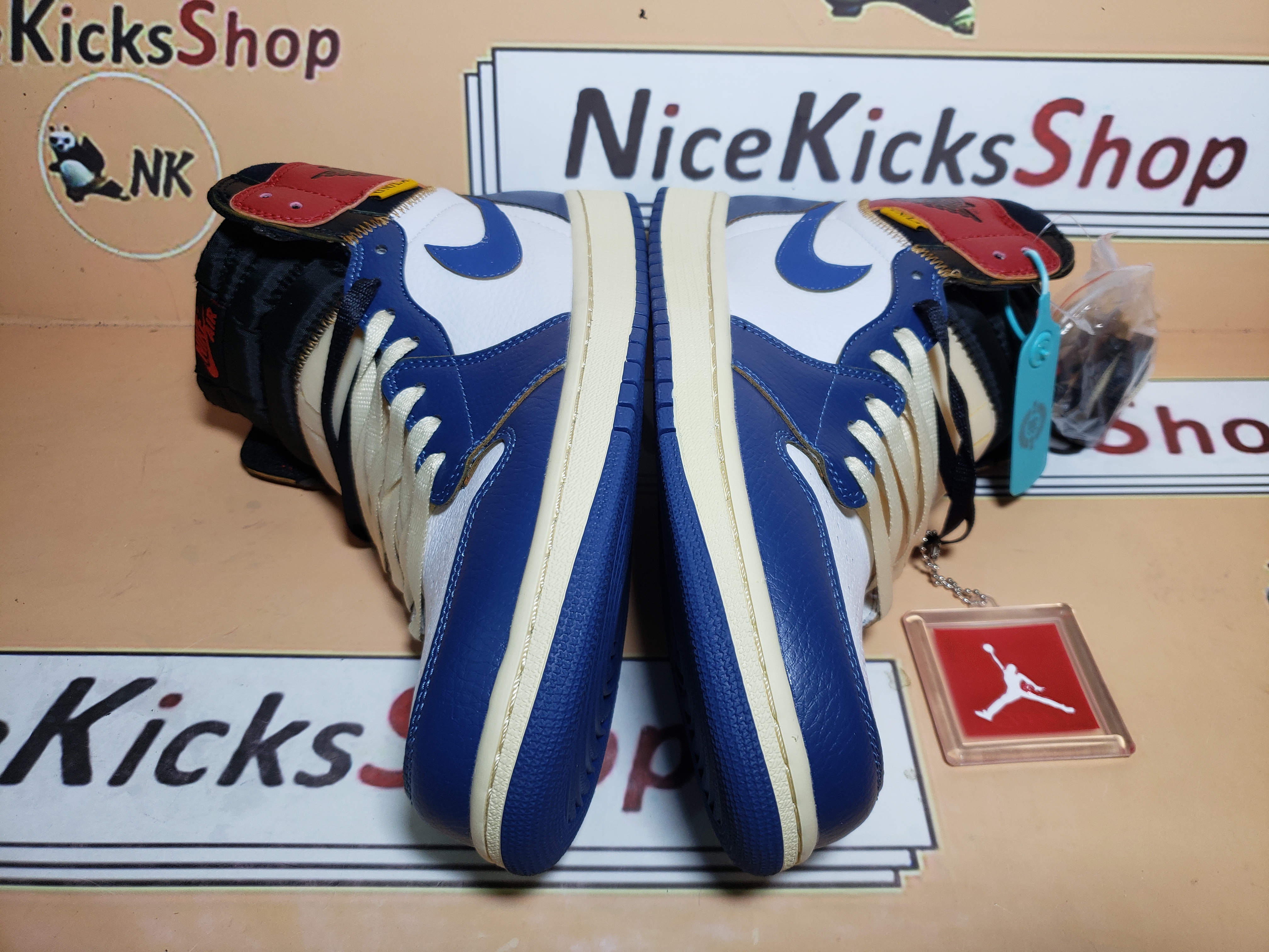 GET Union X Air Jordan 1 OG Hi Retro Blue Toe BV1300-146 
