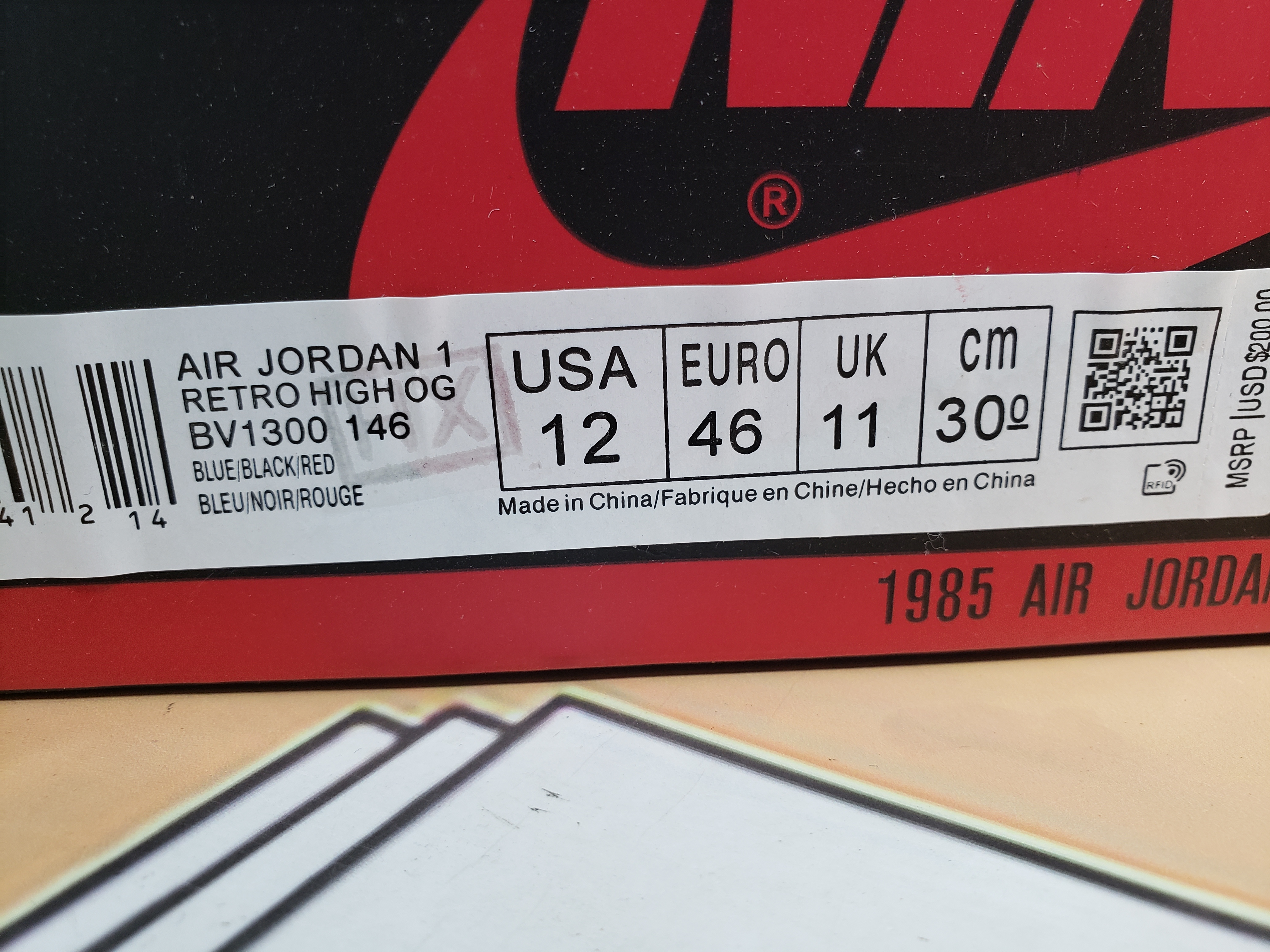 GET Union X Air Jordan 1 OG Hi Retro Blue Toe BV1300-146 