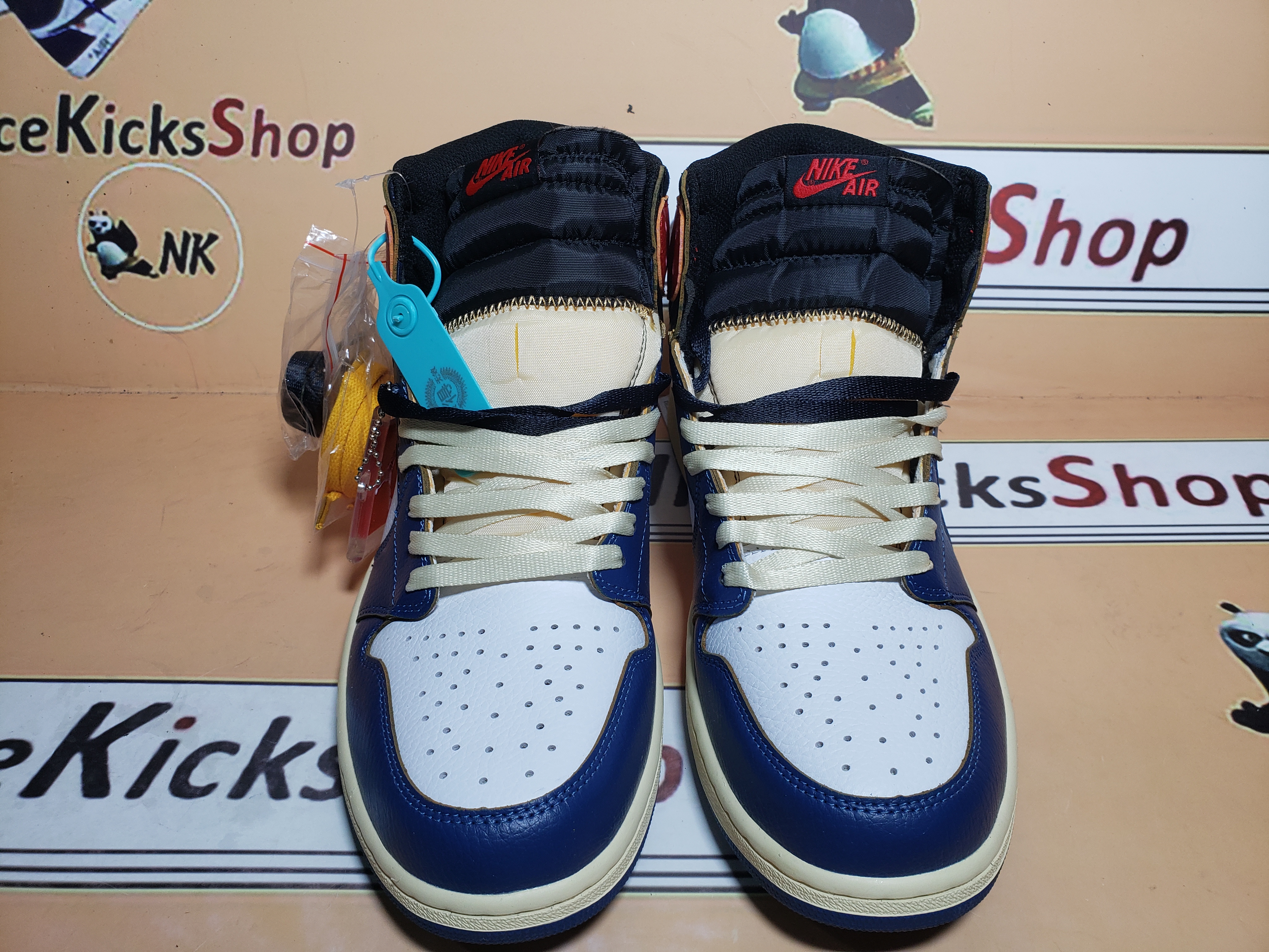 GET Union X Air Jordan 1 OG Hi Retro Blue Toe BV1300-146 
