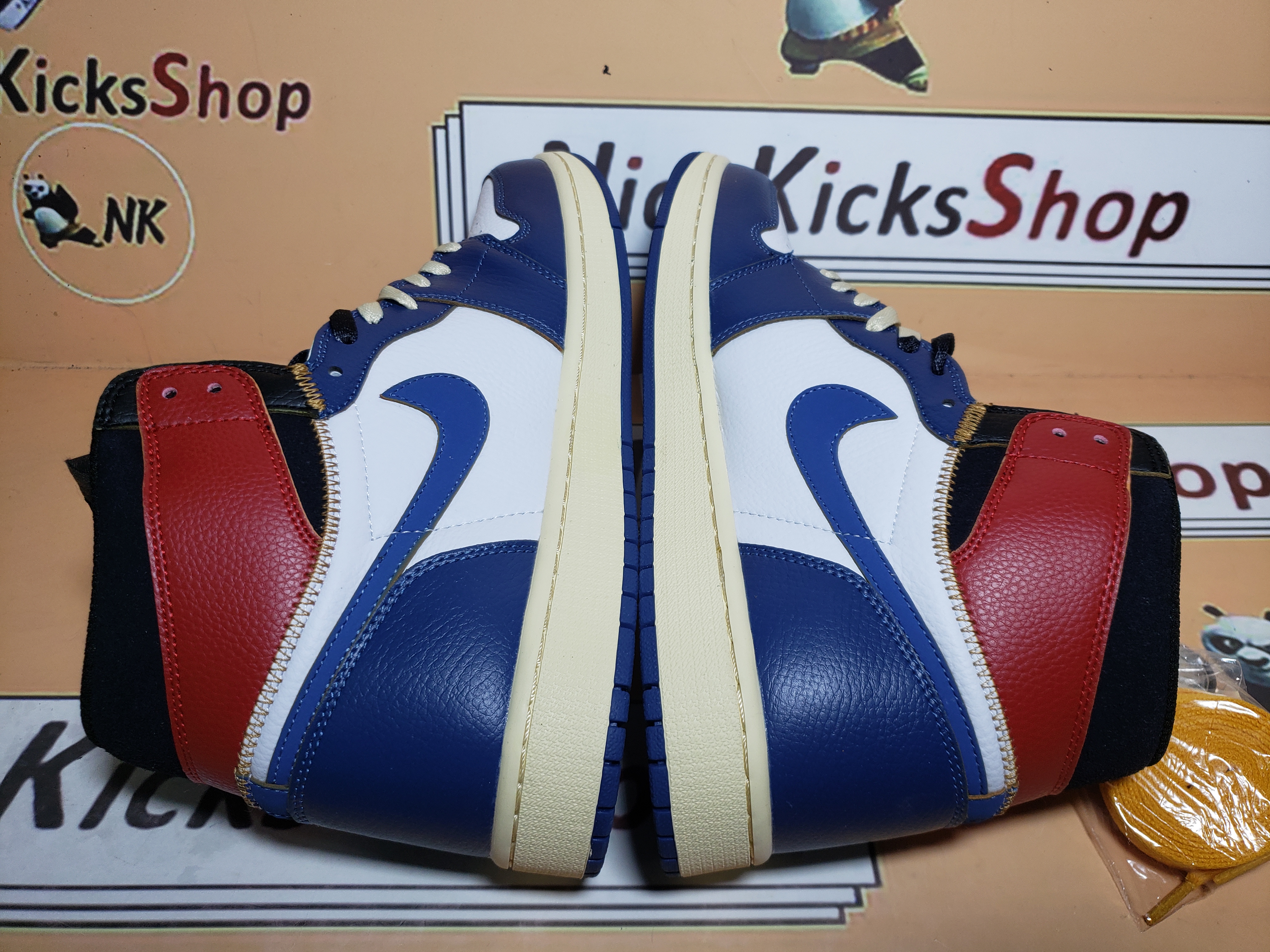 GET Union X Air Jordan 1 OG Hi Retro Blue Toe BV1300-146 