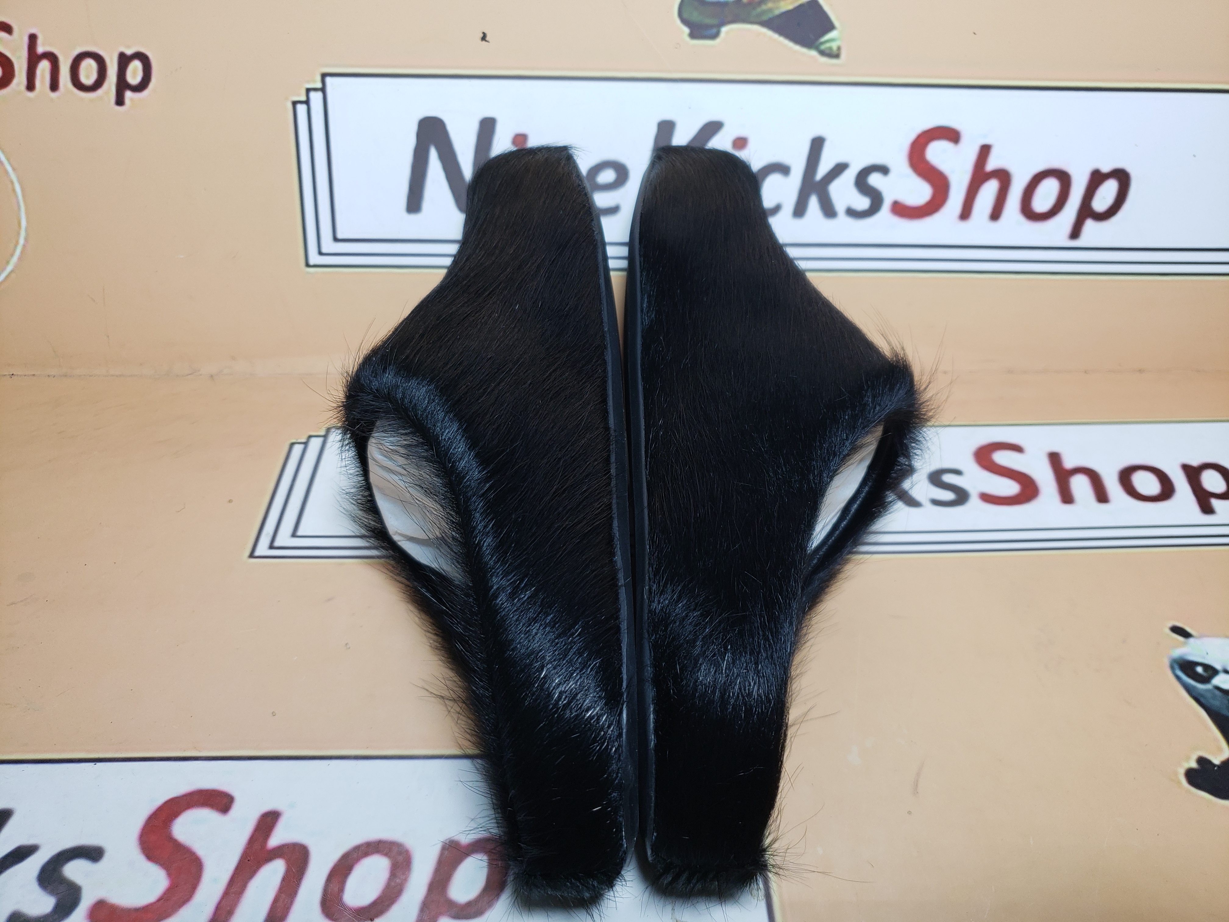 Perfectkicks Black long hair calfskin Fussbett sabot Marni Slides