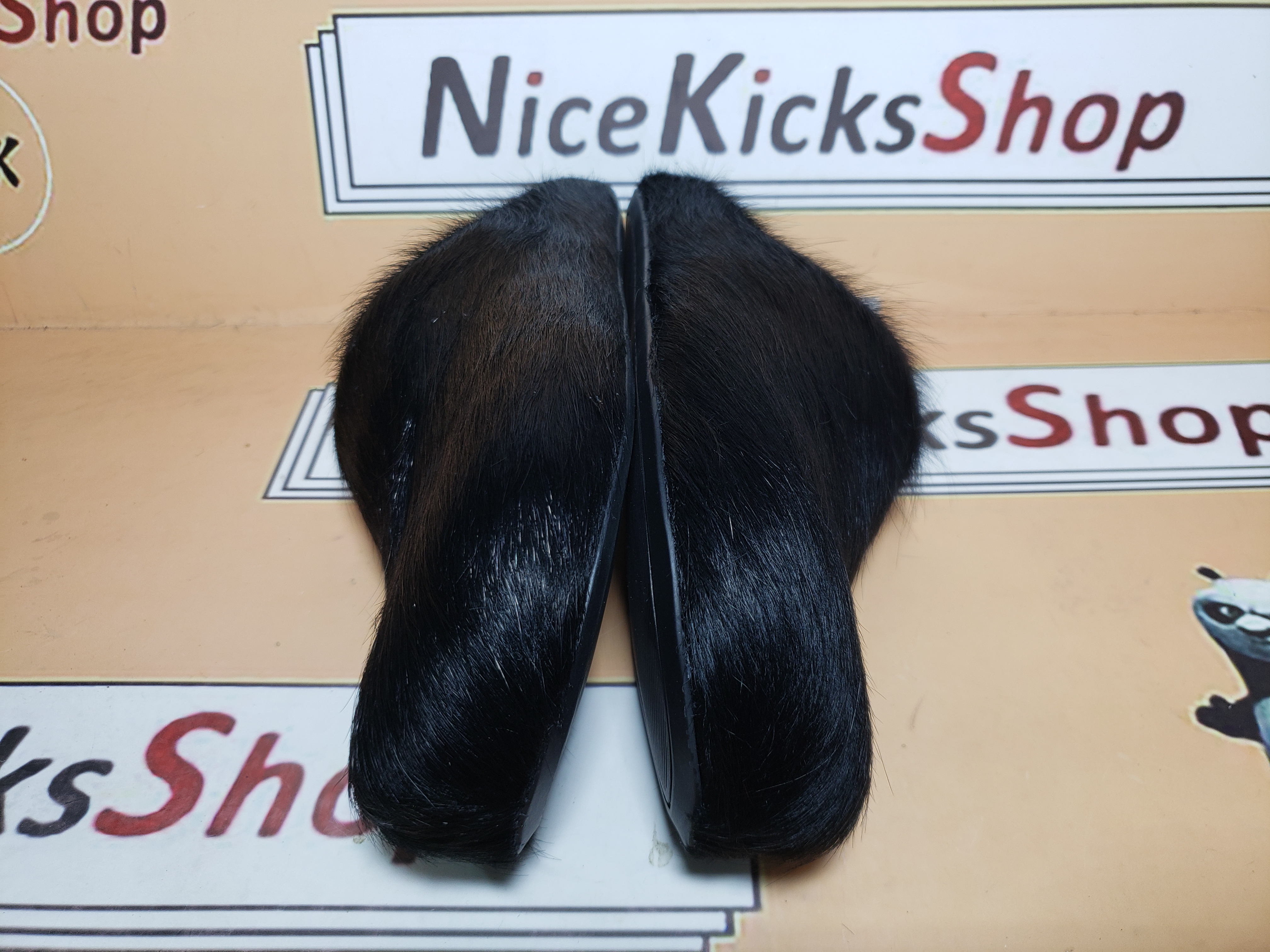 Perfectkicks Black long hair calfskin Fussbett sabot Marni Slides