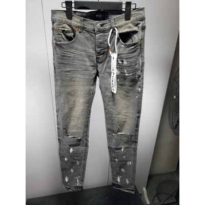 New Purple Brand Fashion Men Black Jeans 02