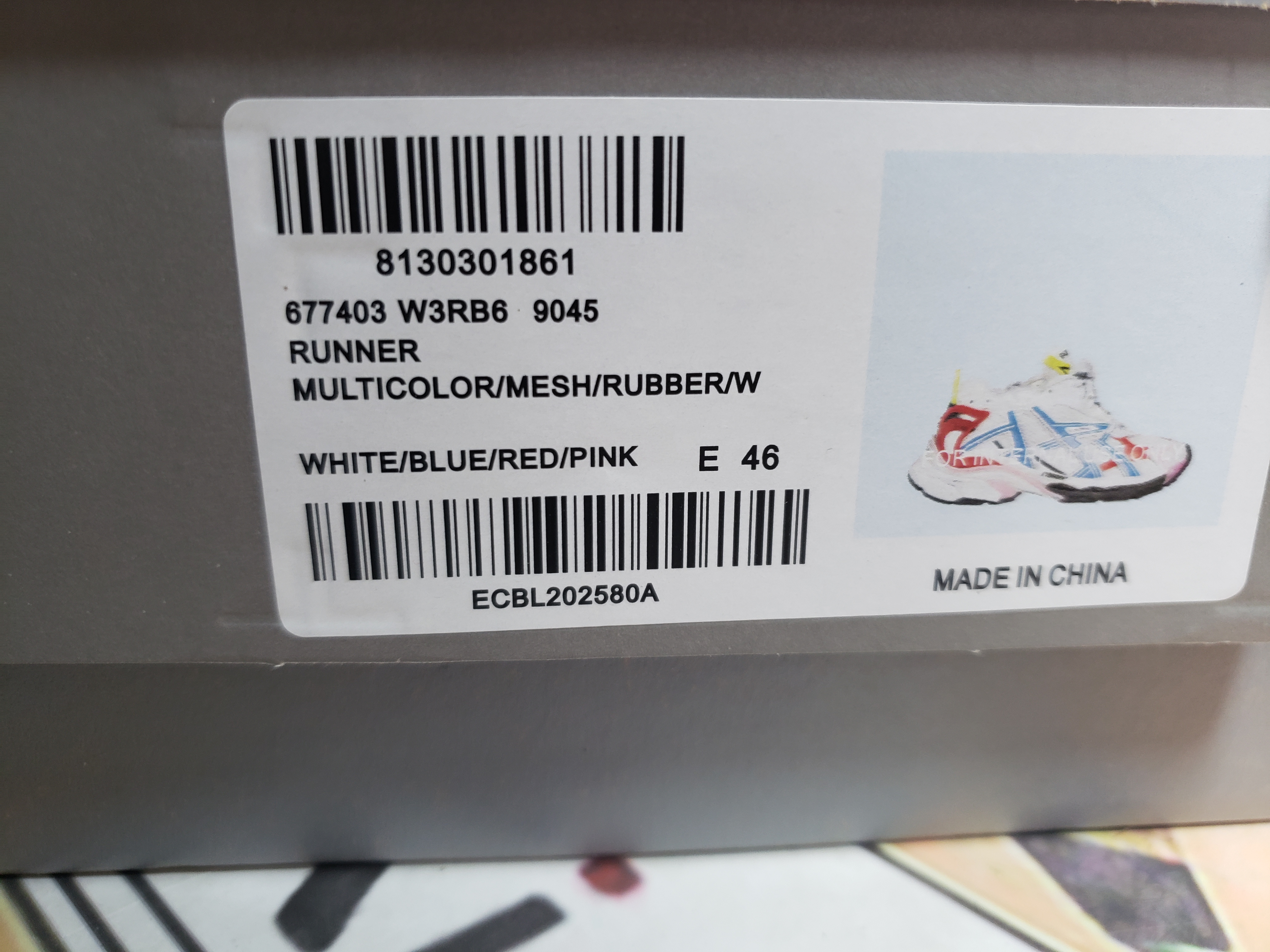  Perfectkicks Balenciaga Runner White Blue Red, 677402 W3RB6 9645