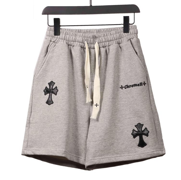 Dior monogram full print knitted POLO2 + Chrome Hearts embroidered Sanskrit cross terry Short Pants gray