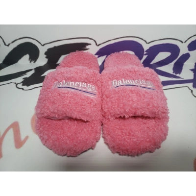 PK Balenciaga Furry Slide Pink 02