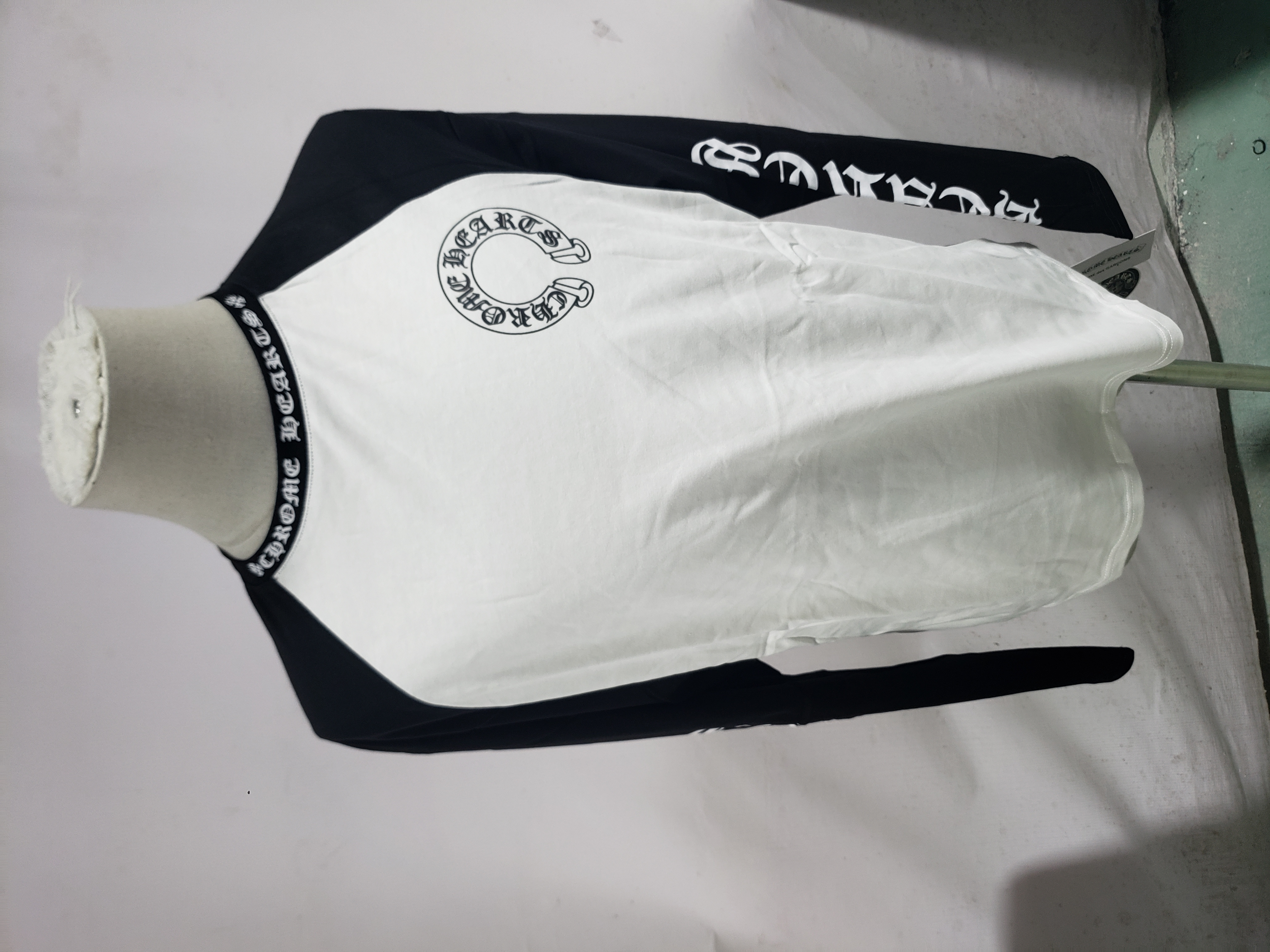 Chrome Hearts horseshoe print long-sleeved T-shirt White and Black
