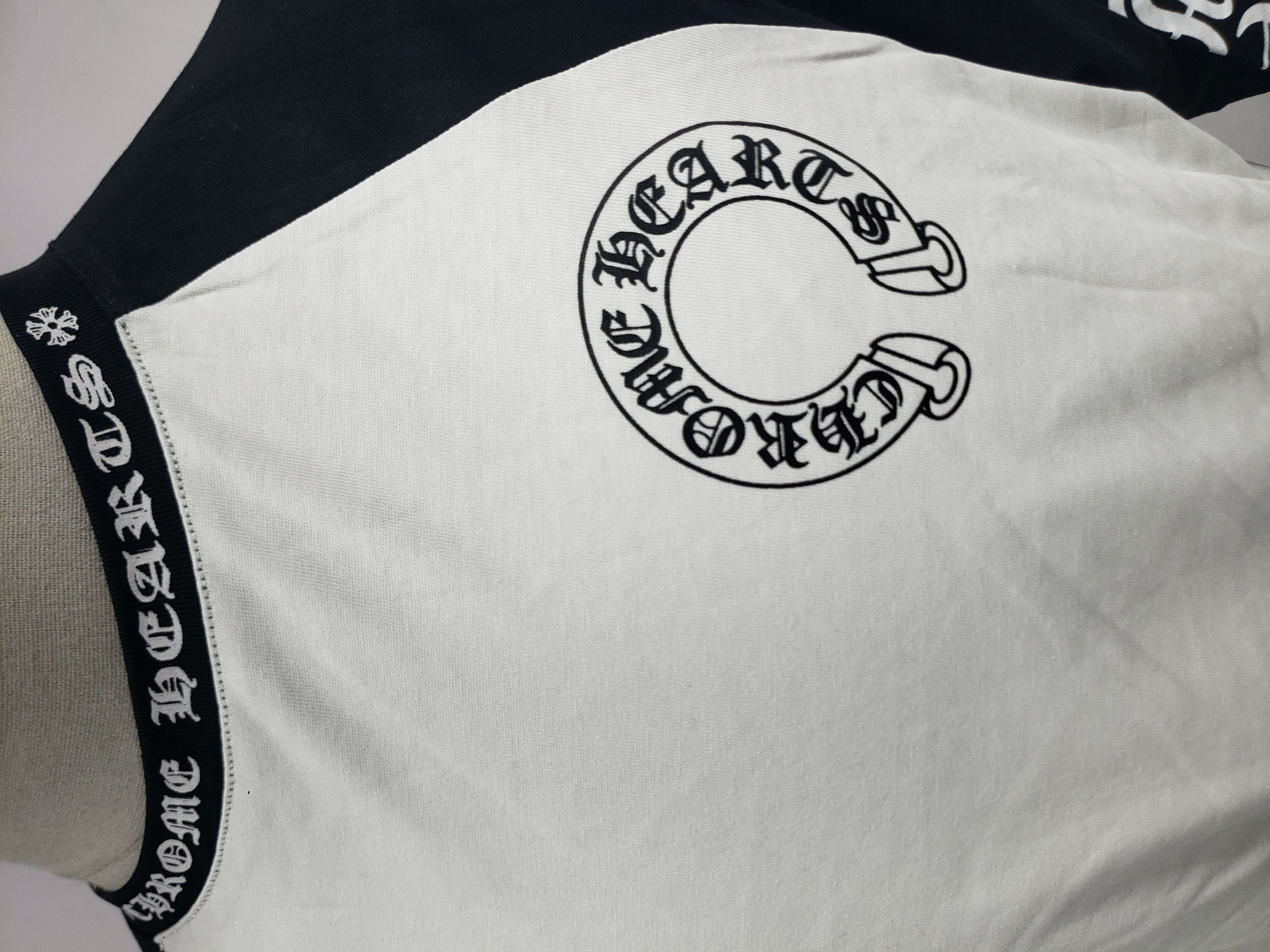 Chrome Hearts horseshoe print long-sleeved T-shirt White and Black