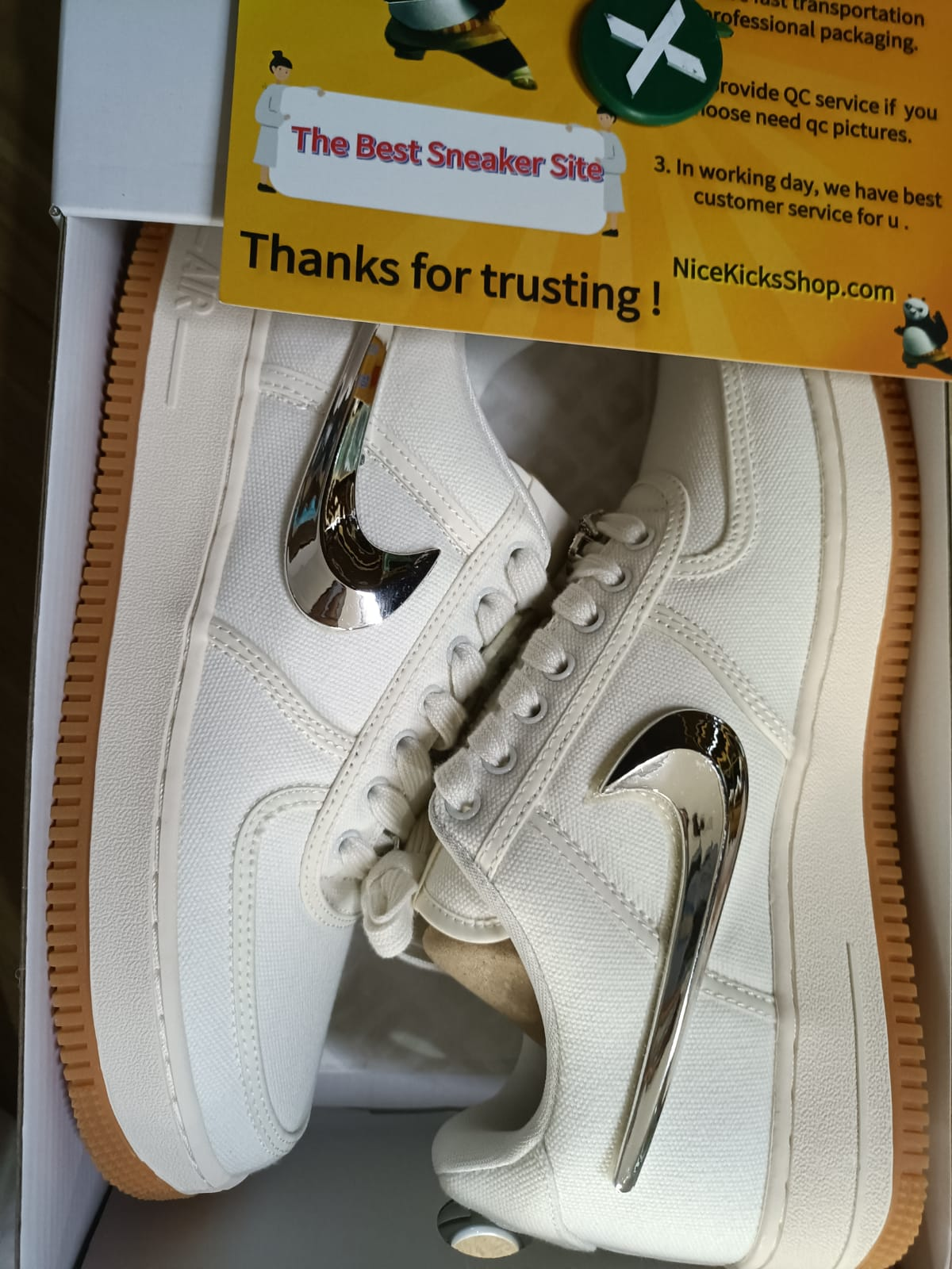  【Flash Sale】Perfectkicks Air Force 1 Low Travis Scott Sail,AQ4211-101 review Cristian W 01