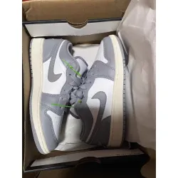 GET Jordan 1 Low Vintage Grey (GS),553560-053 review Karmine Brown 01