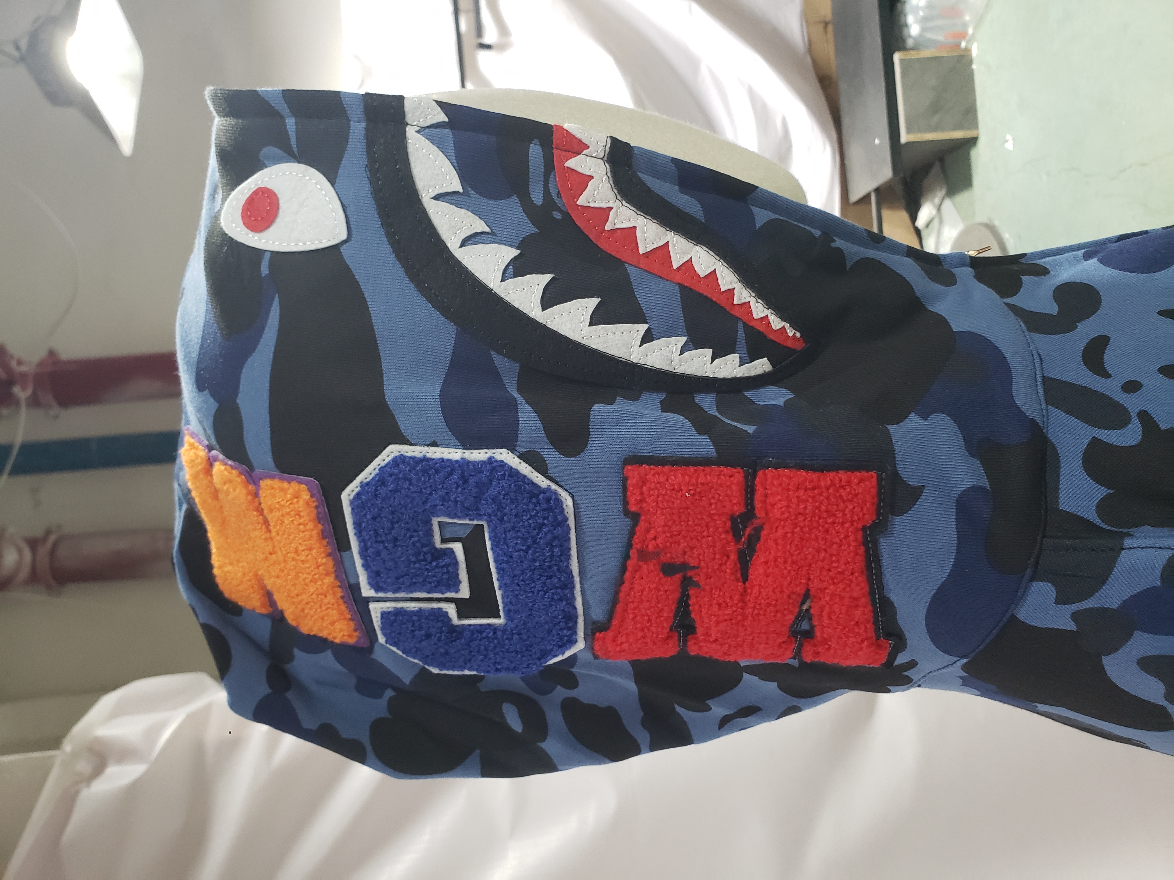  【Flash Sale】BAPE Color Camo Shark Full Zip Hoodie Navy review Huashd 03