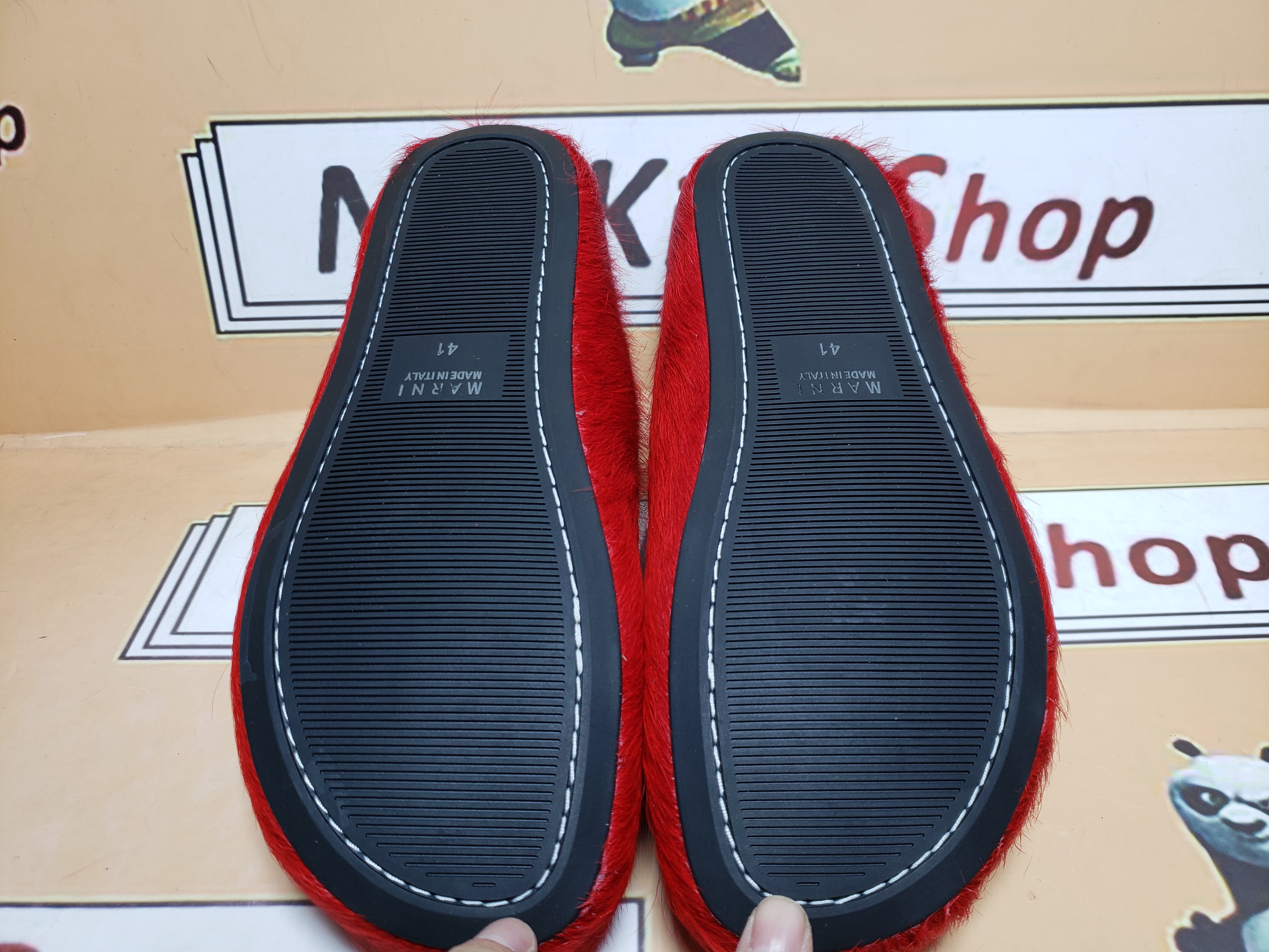 Perfectkicks Red long-hair calfskin Fussbett sabot Marni Slides review Csfdsgfs 04