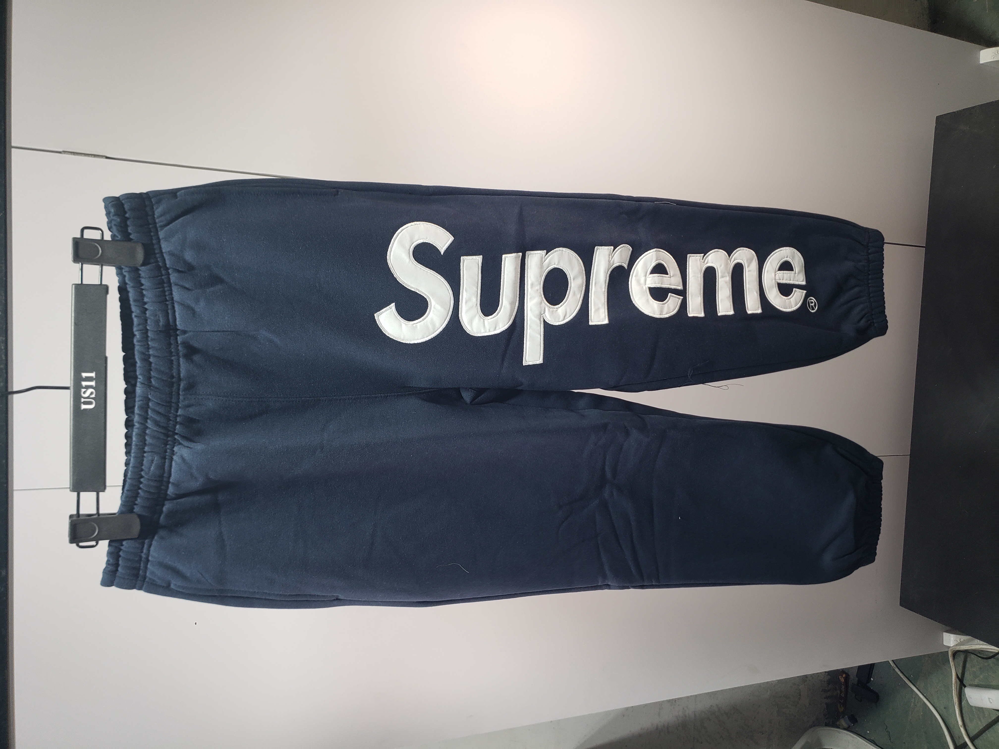 Supreme Satin Appliqué Sweatpant Navy pants review Axvs 00