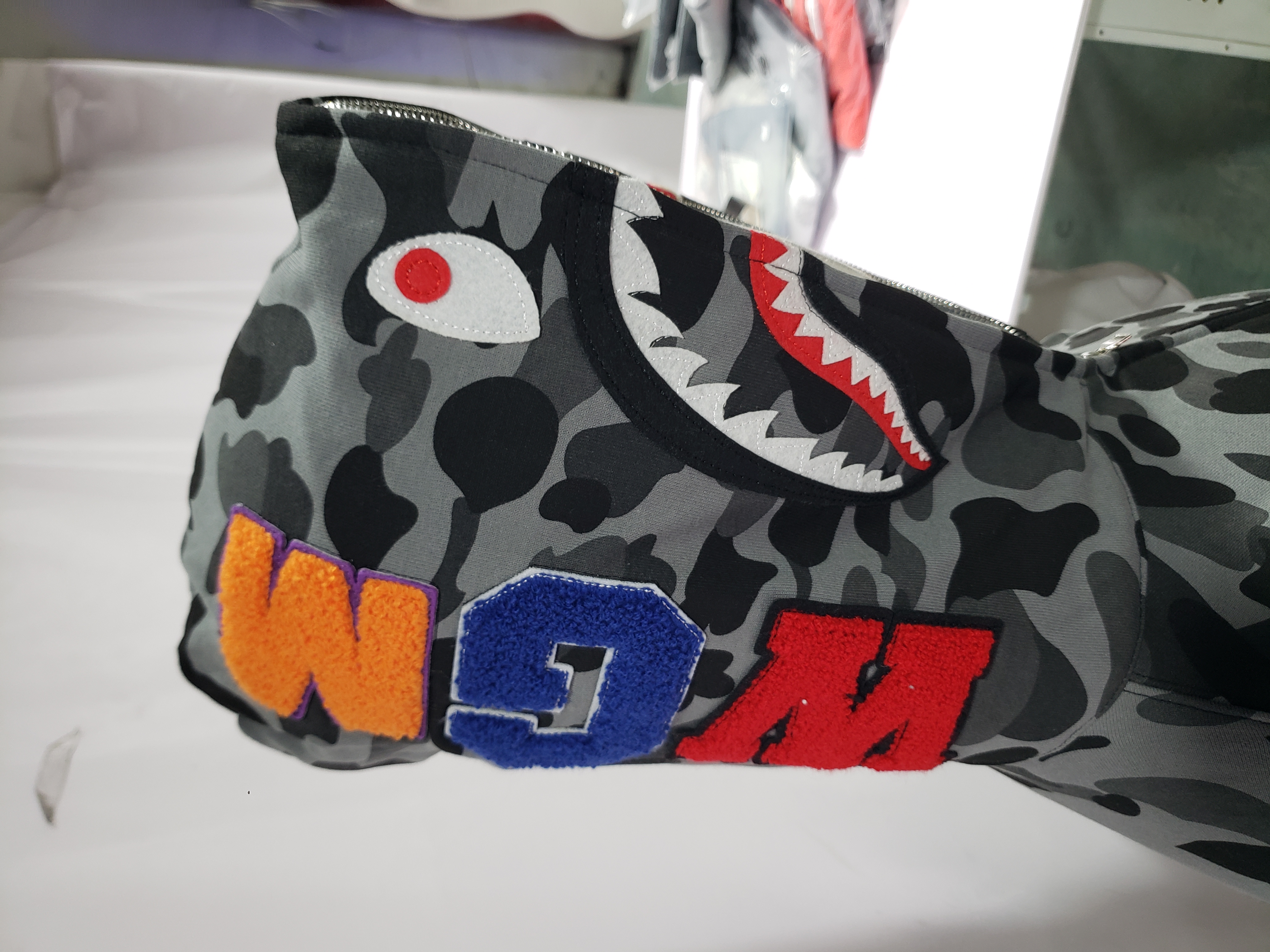  BAPE Grid Camo Shark Full Zip Hoodie Black review Roidhgt 01