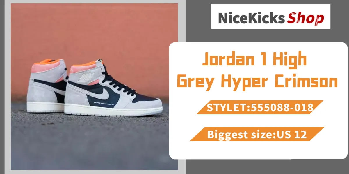 Perfectkicks Jordan 1 Retro High Neutral Grey Hyper Crimson,555088-018