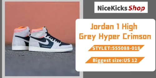 Perfectkicks Jordan 1 Retro High Neutral Grey Hyper Crimson,555088-018