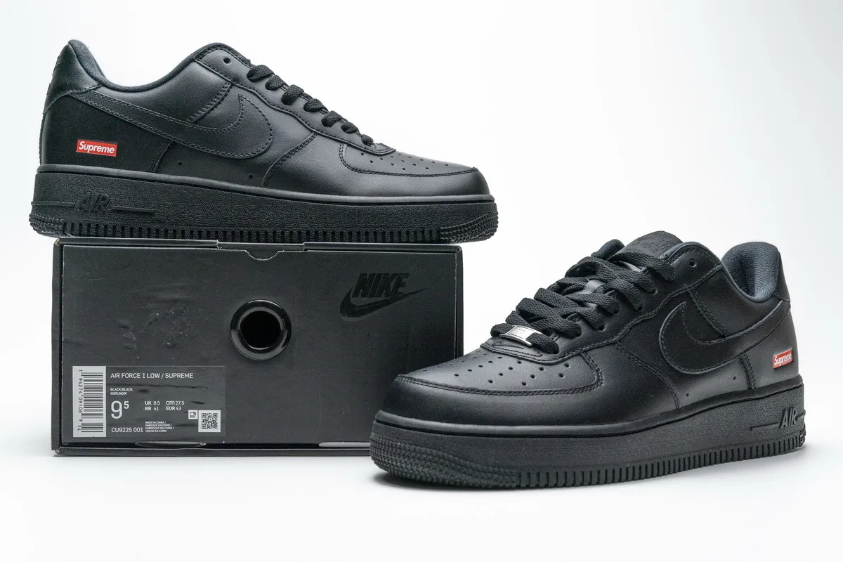 Show More Detail of Air Force 1 Low Supreme Black