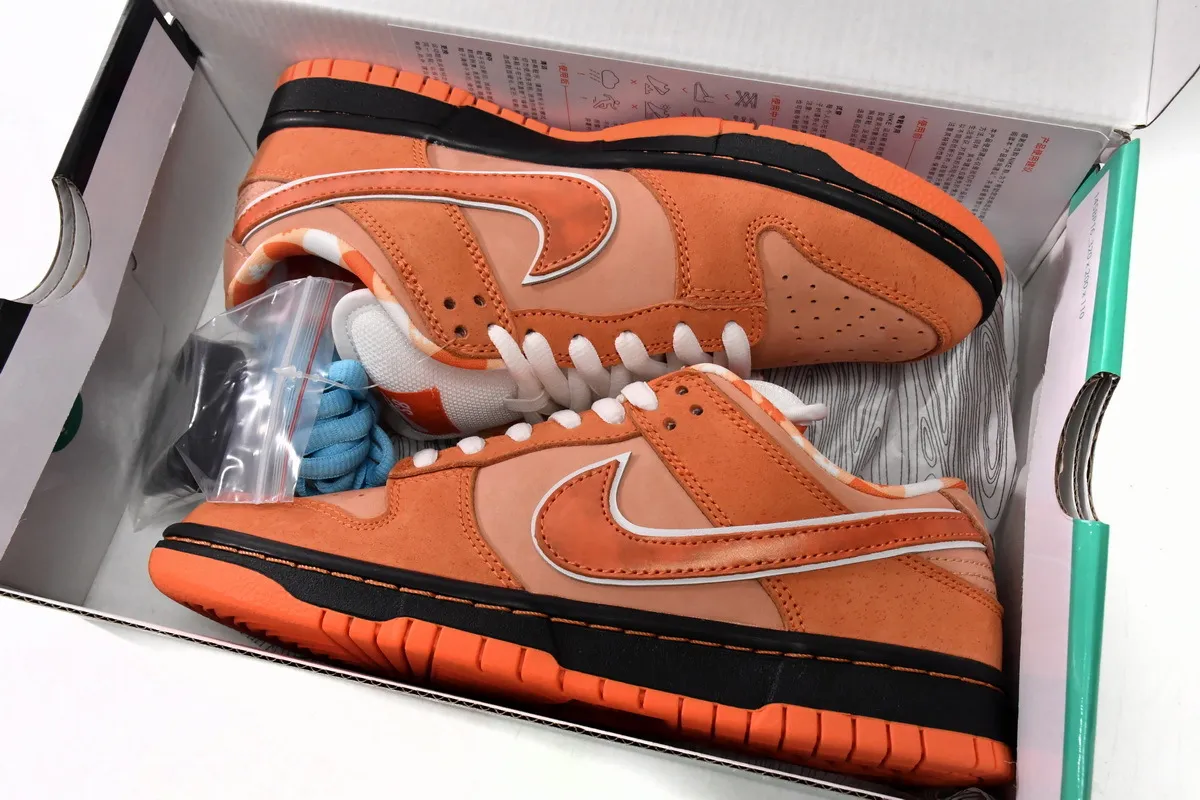 Take a  closer look at Concepts SB Dunk Low “Orange Lobster”,FD8776-800