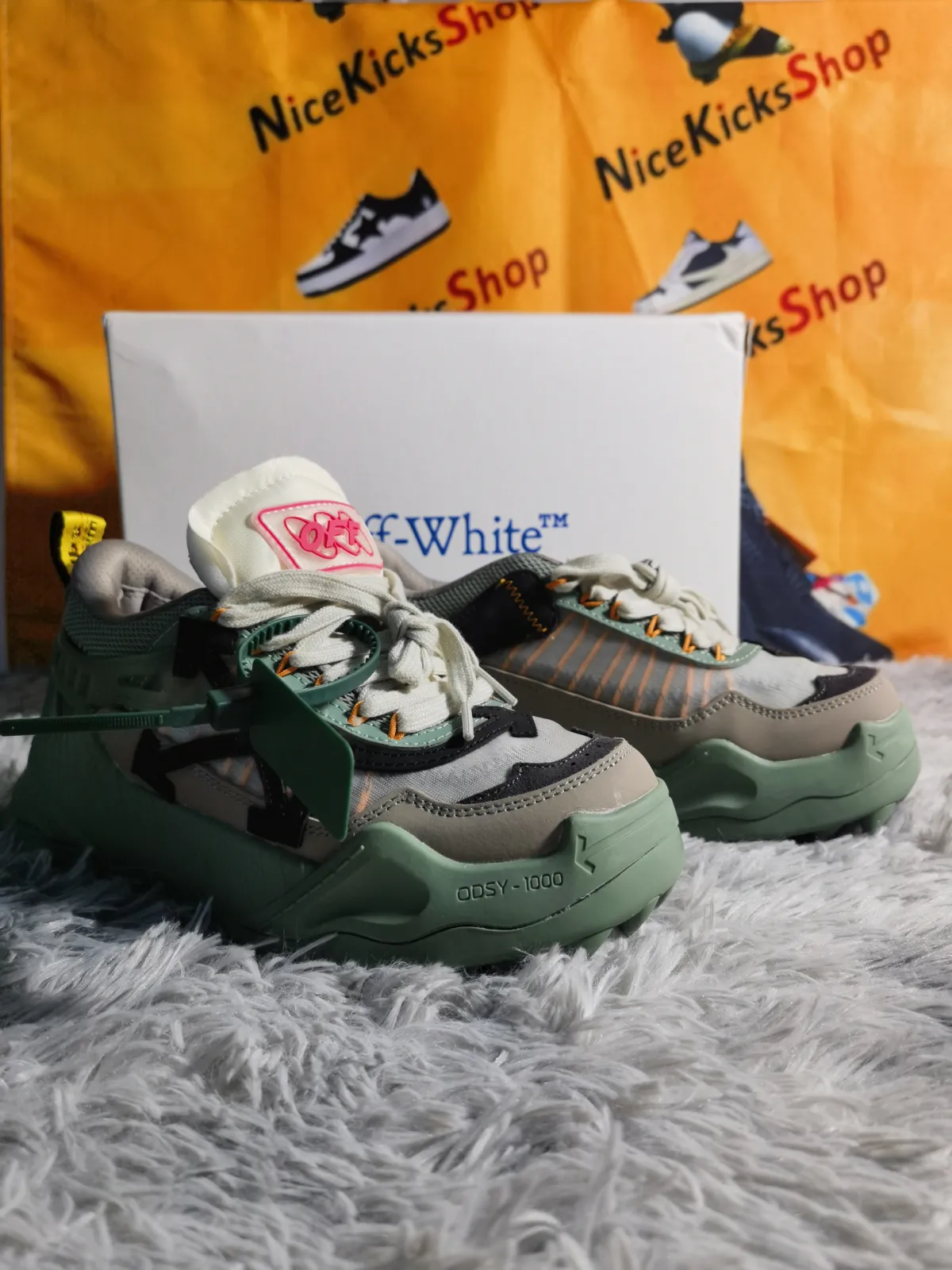 Off-White ODSY-1000 'Black Mint' QC pics | NiceKicksShop