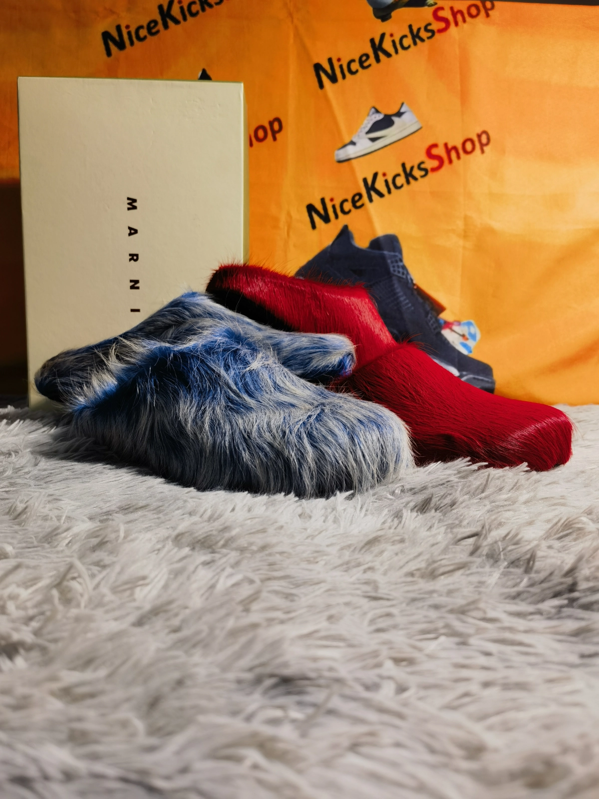 MARNI Fussbett Tie Dye white Blue and Red——NiceKicksShop