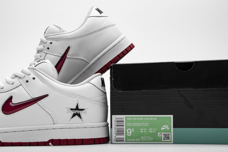 Nike SB Dunk Low Supreme Jewel Swoosh Red