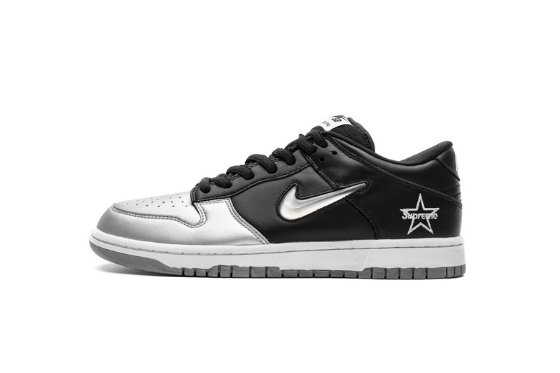 Nike SB Dunk Low Supreme Jewel Swoosh Silver