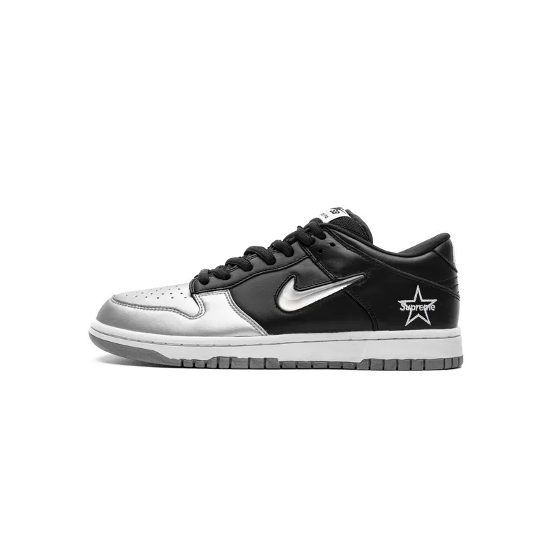 Nike SB Dunk Low Supreme Jewel Swoosh Silver
