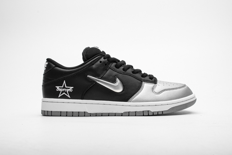 Nike SB Dunk Low Supreme Jewel Swoosh Silver