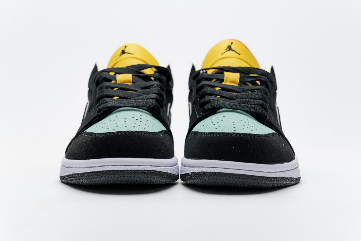 Air Jordan 1 Low Black Aurora Green Laser Orange