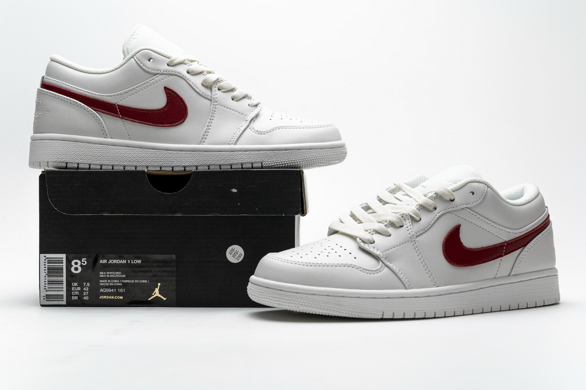 Air Jordan 1 Low Milk White Red