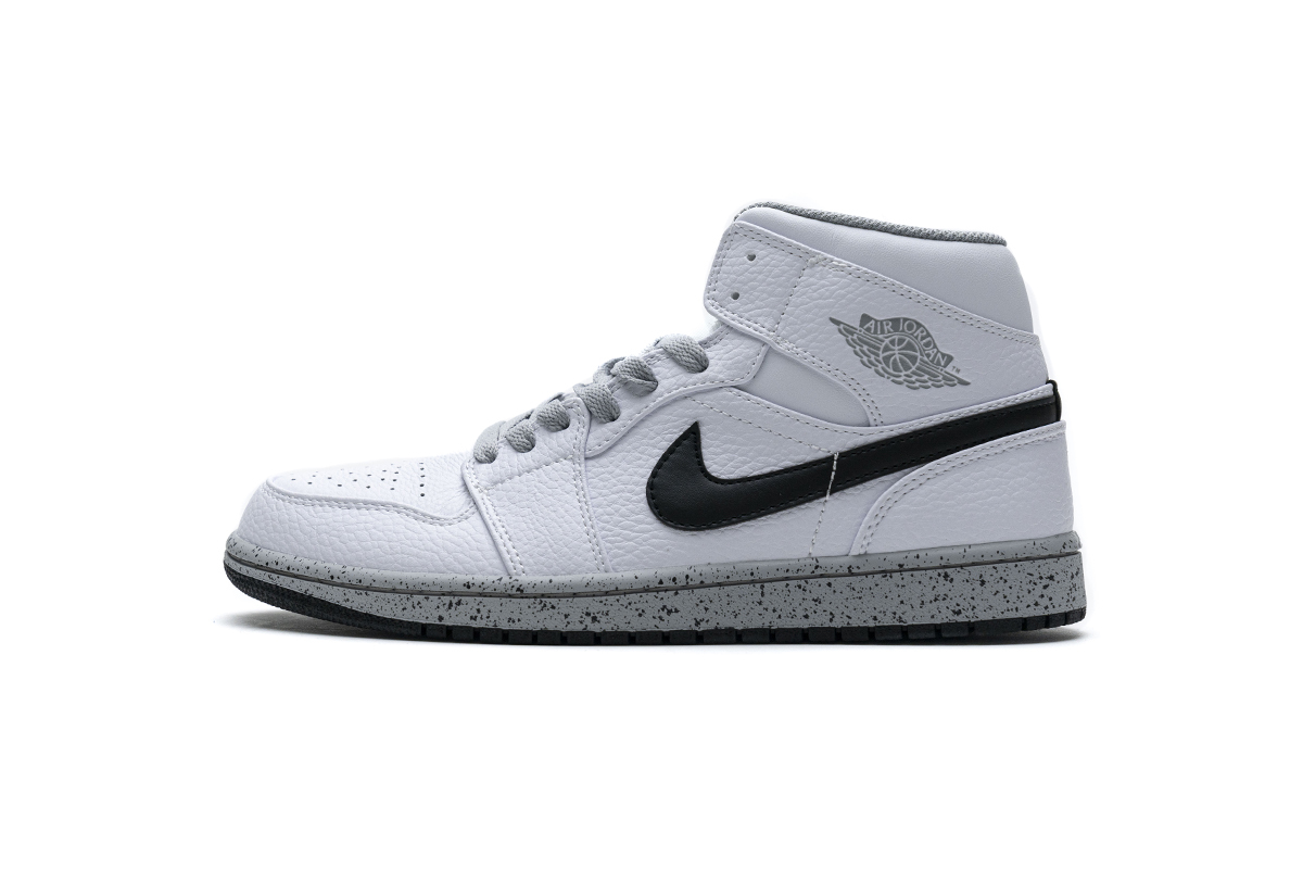 Air Jordan 1 Mid White Cement (GS) 