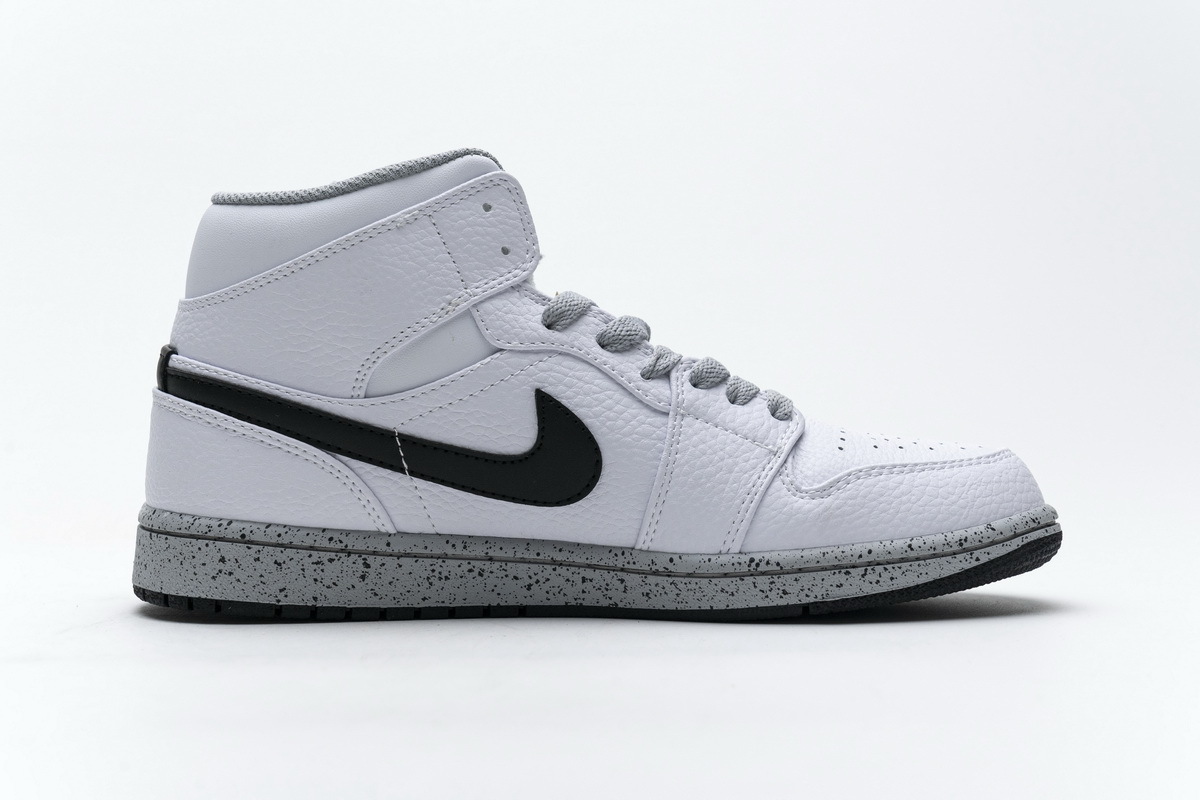 Air Jordan 1 Mid White Cement (GS) 