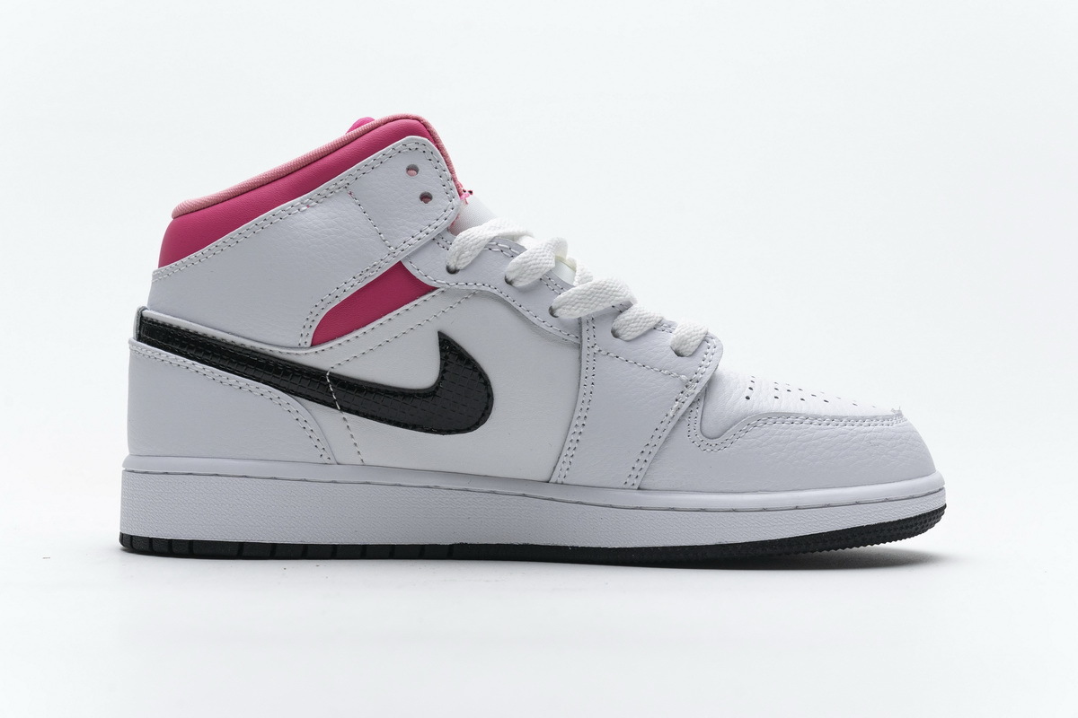 Air Jordan 1 Mid White Black Hyper Pink