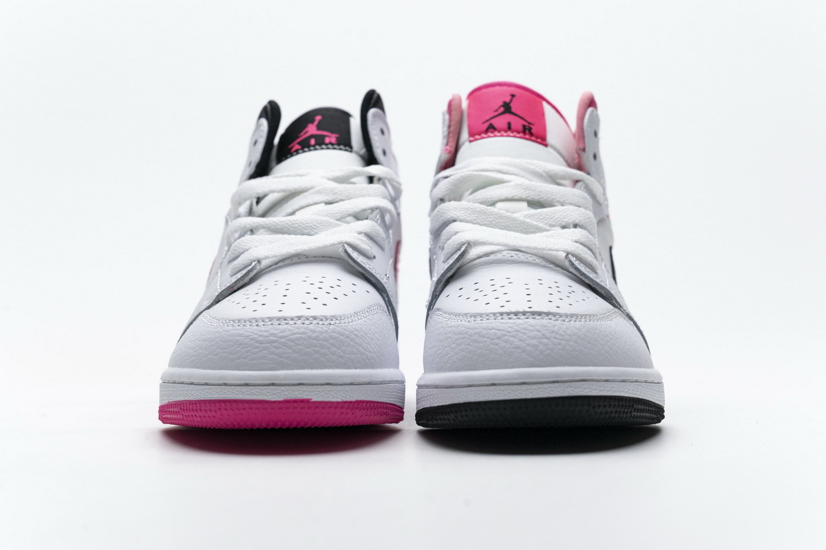 Air Jordan 1 Mid White Black Hyper Pink