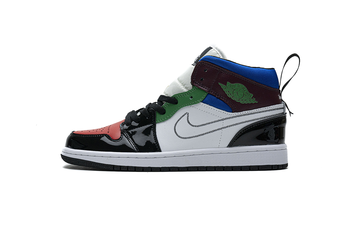 Air Jordan 1 Mid SE Black White Multi-Color (W)