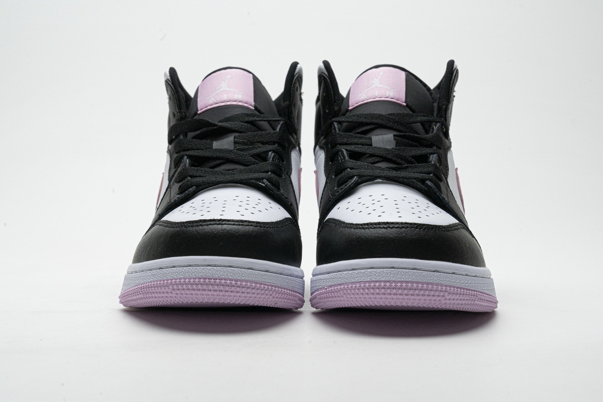 Air Jordan 1 Mid White Black Light Arctic Pink (GS)
