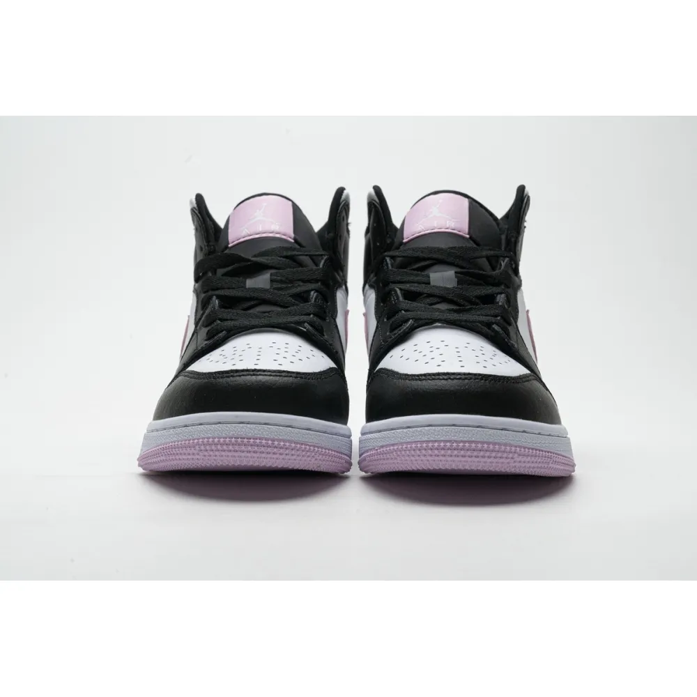 Air Jordan 1 Mid White Black Light Arctic Pink (GS)