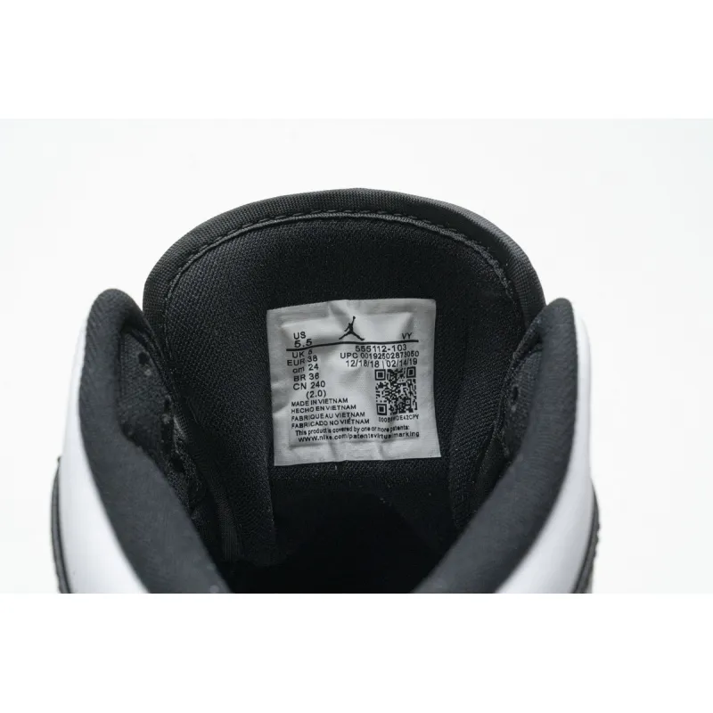 Air Jordan 1 Mid White Black Light Arctic Pink (GS)